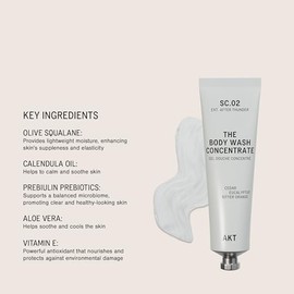 Akt Gel De Ducha Concentrado 100 Ml, Gel De Ducha Natural Con Prebióticos Que Equilibran La Piel, Gel De Ducha Para Mujeres Y Hombres, Con Escualano De Oliva Y Vitamina E, Sc.02 After Thunder, Para To
