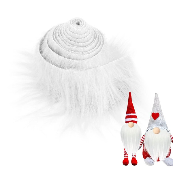 Ruzister White Long Hair Plush Fabric Band, Faux Fur Ribbon