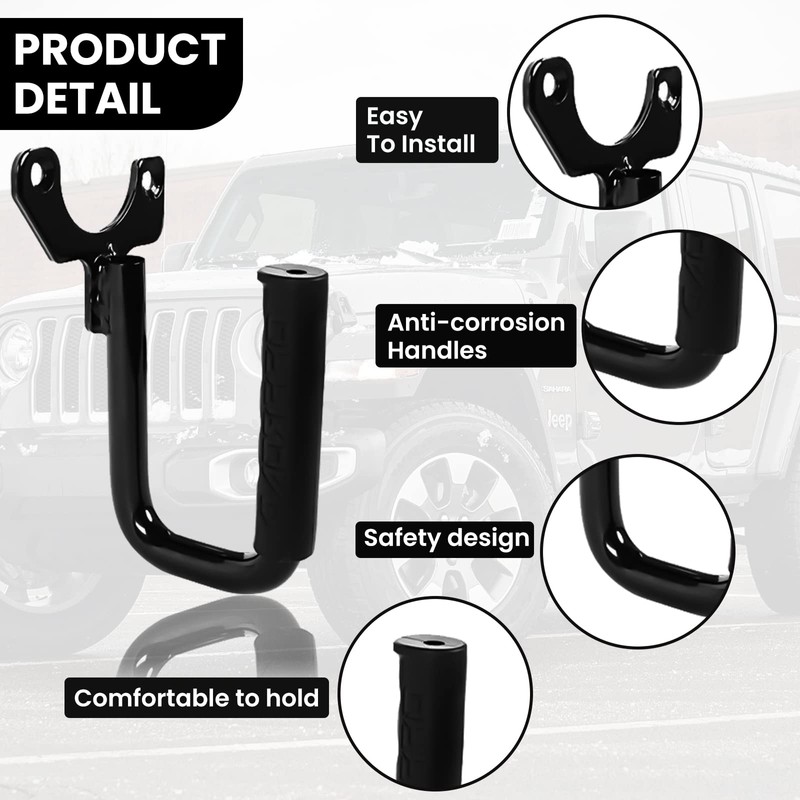 BOMLING Grab Handles, 2 pcs Front Grab Bars for Jeep