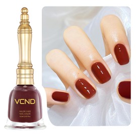 VCND Burgundy Fast Drying Nail Polish, Water-Based, Odorless, Non-Toxic And Easy To Peel, (0.35fl.oz-10.5ml) Is Suitable For Salon Manicure And Home Manicure, Gifts For The Ladies