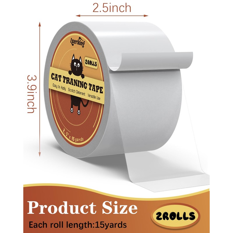 Cat Scratch Tape 2 Rolls - Clear Double Sided Furniture