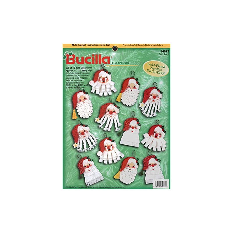 Bucilla Santa Beards Felt Applique Ornament Kit 84072