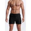 LUYIJIESHENG Men's Black Swim Trunks Quick Dry 5" Swimwear Bathing
