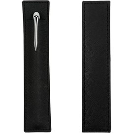 2 Pack Leather Pen Pouch Sleeve, Single Fountain Pen Holder Case, Soft Pen Protective Cover Organizer for Stylus Touch Pen, Ballpoint Pen, Pencils (Black, One Size)