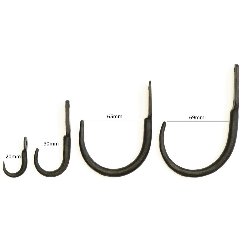 Castelion Black Wrought Iron Butcher's Meat and Game Hooks (Medium
