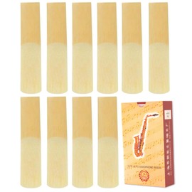 10 Pcs EB Alto Saxophone Reeds of Strength 2.5, Premium Single Reed for Alto Sax, Synthetic Woodwind Accessories, Professional EB Alto Saxophone Reeds, 2.5 Size Medium Soft Sax Reed (10PCS)