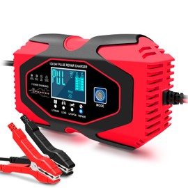 MBUMJPIH Battery Charger 6-Amp 12V and 24V Fully-Automatic Smart Car Battery Charger, Battery Maintainer Trickle Charger, and Battery Desulfator with Temperature Compensation