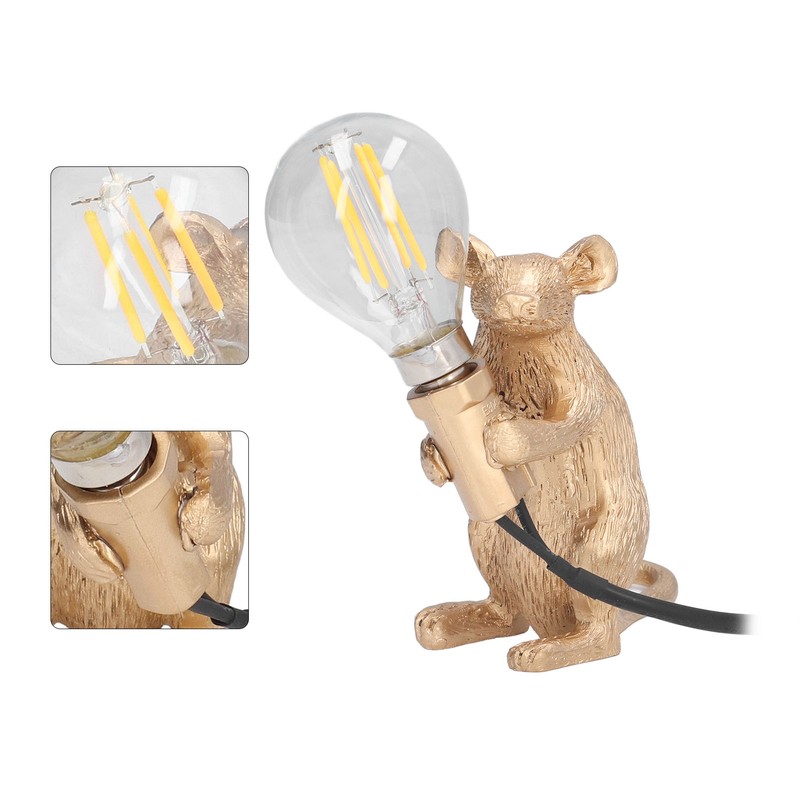 Modern Resin Mouse Lamp E12 Creative Desktop Decoration Animal Lamp