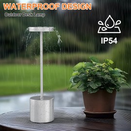 AUDLES Rechargeable Table Lamp – 2 Pack Touch Lamps, Cordless Desk Lamp, 5000mAh Battery Operated Lamp with 3-Color Dimmable Light, Portable LED Lamp for Bedroom, Dining Room, Patio, Outdoor (Silver)