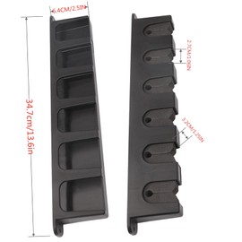 Fisherman's rod Stand Wall mounted Vertical Garage and Boat 6 rod Storage Stand Wall mounted fishing rod Stand Organizer Fishing tackle Equipment Men's and Women's Gifts (Vertical black, 1 pair)