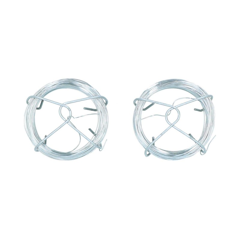 Galvanised Wire Roll Hanging Pictures Garden Wire 2pc Set 80