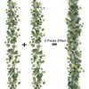 SOMYTING Eucalyptus Garland with White Flowers 4 Packs 5.9Ft Eucalyptus