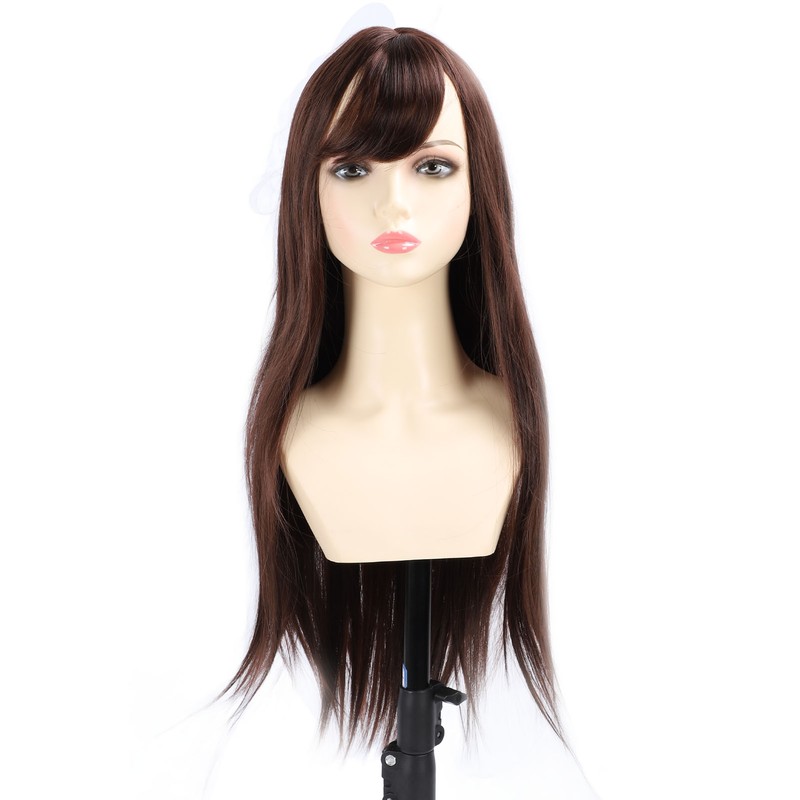 Brown Wig Fashionable Heat Resistant Soft Long Straight Layered Synthetic
