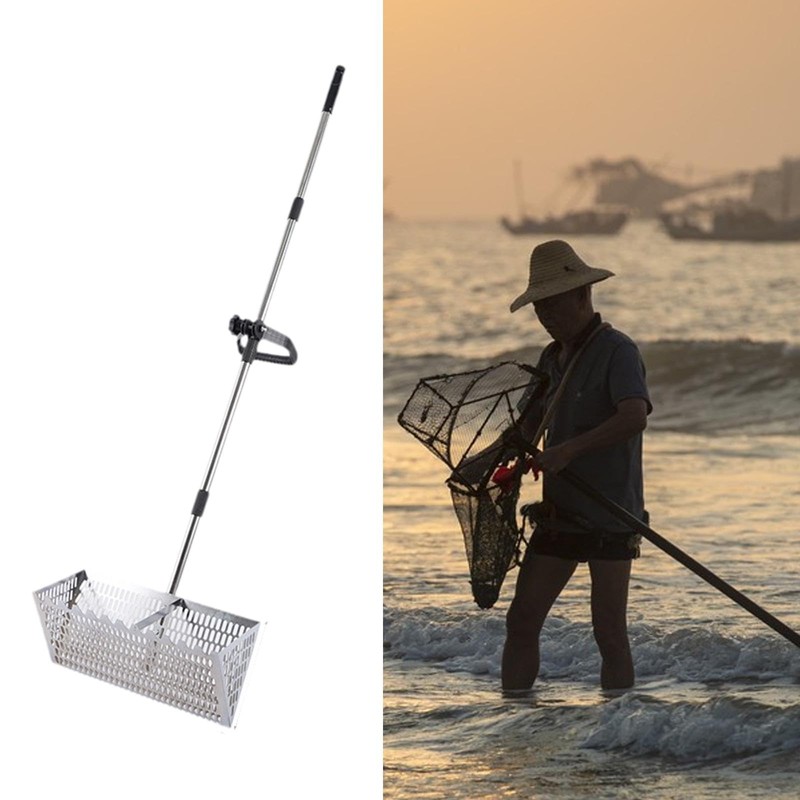 Qianly Sand Rake Scooper Convenient Carbon Steel Premium Long Handle