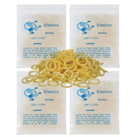 LA MIERE 400 pack Orthodontic Elastics Dental Rubber Bands Intraoral Elastic Bands (Medium, 5 Oz, 3/8‘’ （9.5mm）)