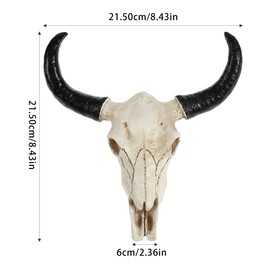 MAGICLULU Cow Skull Wall Hanging Cow Skull Wall Decoration Christmas Art Crafts Ornaments Resin Wall Hanging Horn Skull for Home Decoration and Western Style
