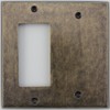 Aged Antique Brass 2 Gang Combination Switch Plate - 1