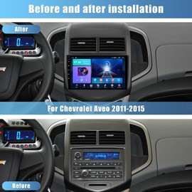 4GB+32GB Car Radio Stereo for Chevy Sonic Aveo 2011 2012 2013 2014 2015 Wireless CarPlay & Andriod Auto 9.2 Inch Touch Screen Android Car Radio with GPS Navigation Bluetooth SWC