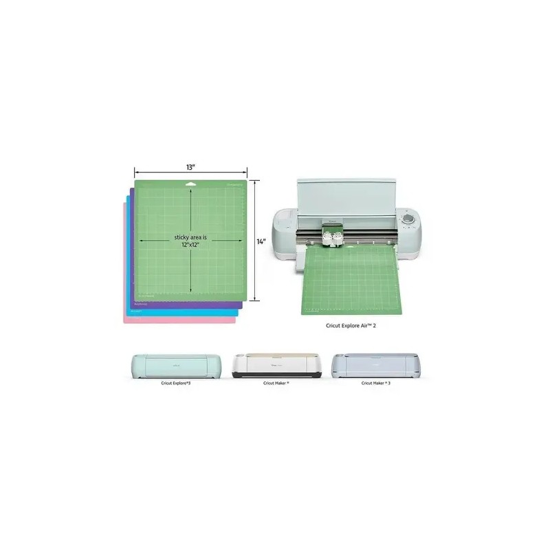 Tapete De Corte Cricut 30x30cm 3 Piezas Verde Pegajosidad Media