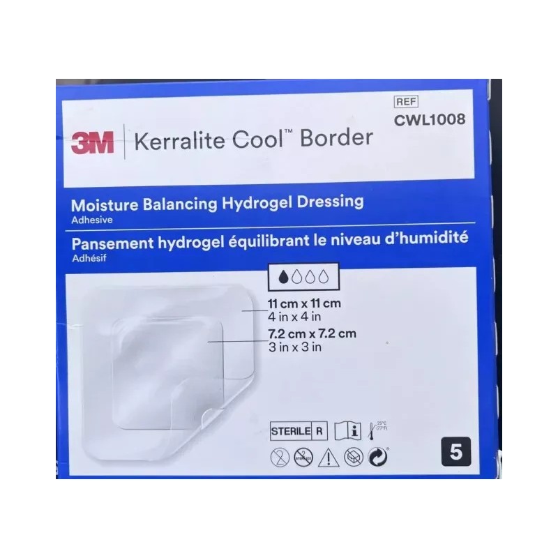 KerraLite Cool Border Hydrogel Wound Dressing 4" x 4" -