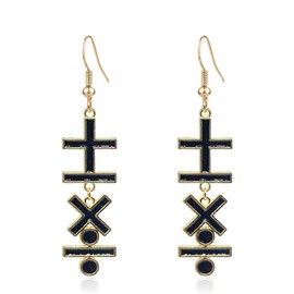 QUPENGXU Creative Math Formula Drop Dangle Earrings Add Subtract Multiply Divide Earrings Mathematics Symbol Earrings For Math Enthusiasts Teachers And Women (black)