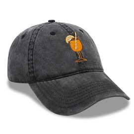 RF&CM Splash Glass, Embroidered Dad Hat, Cocktail Lover Gift Ideas, black