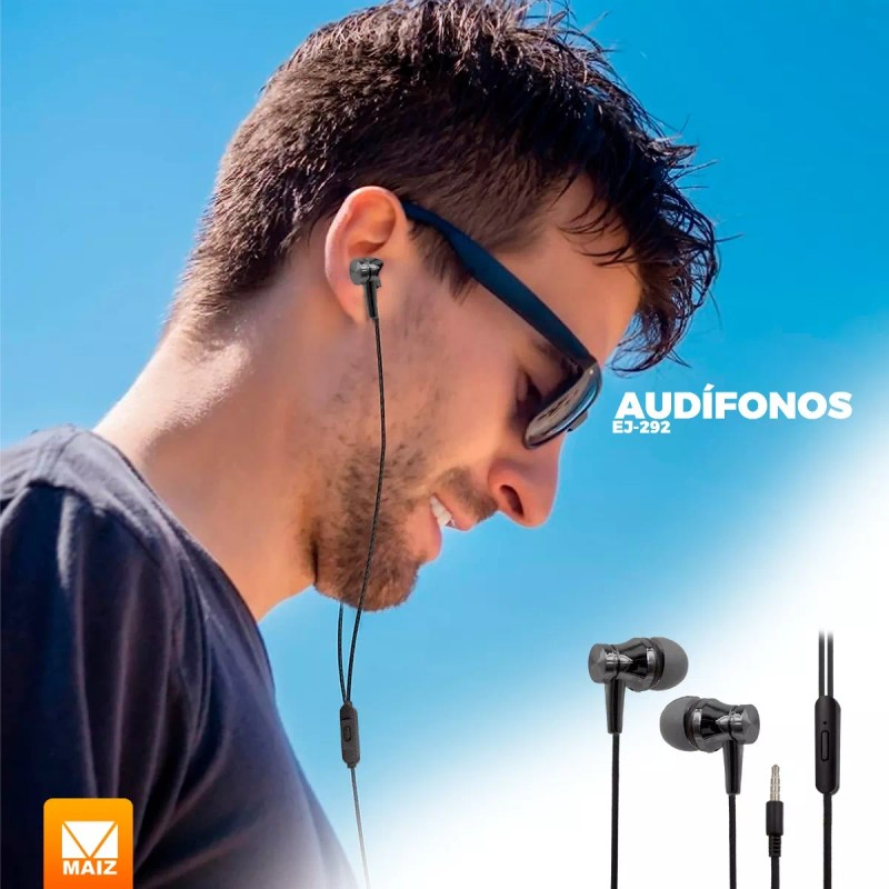 Maíz Audifonos Manos Libres Alambricos Jack 3.5mm In-ear Pc