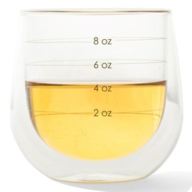 Uba Portion Control Wine Glasses - Built-in Measurements, Double Wall Design (1 PACK)