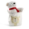 Zeller 14244 Storage Basket "Bear" Canvas, White, Diameter 30 x