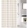 Kleine Wolke Grid Shower Curtain, 100% Polyester, Black/Gold, 180 x