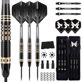 MageRabbit Professional Steel Darts Set,Copper Barrel,Metal Tip Darts with Dart Carrying Case +Extra Flight+ Alum Shafts+Dart Tools. Metal Darts,Steel Tip Darts for Dartboard