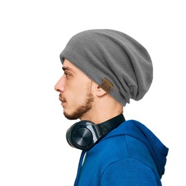 iParaAiluRy Beanie Men's Knitted Hat Winter Autumn Winter Hat Men's Slouch Thin Hat Men's Wool Hat Hood Men's Fine Knit Beanie Hat Women Men Warm Cotton Hat Unisex, lightgrey