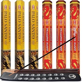 TRUMIRI Palo Santo & Dragons Blood Incense Sticks & Holder Bundle Variety Pack From Hem Trumiri Insense Inscents Insencents Insence