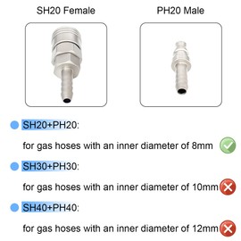 Xiatiaosann Hose Quick Coupling 8 mm Compressor Coupling Pneumatic Coupling Plug Compressed Air Hose Connector Gas Quick Coupling Pack of 4