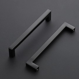 Ravinte 15 Pack Square Cabinet Pulls 6-1/4 Inch Black Kitchen Cabinet Handles Matte Black Kitchen Hardware for Drawer Pulls Drawer Handles Come with Screwdriver