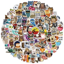 Pack of 100 Cartoon Owl Stickers for Water Bottle, Laptop, Phone, Luggage, Skateboard Stickers for Adults, Teens, Girls, Kids