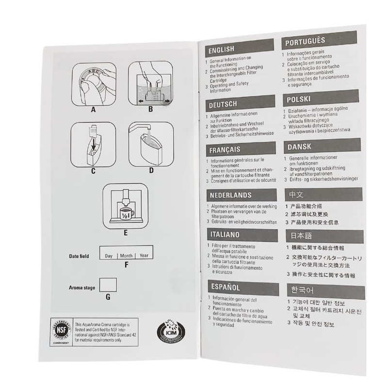 ECM Aroma-C Water Filter 2 Brita Suction Cartridges Including a