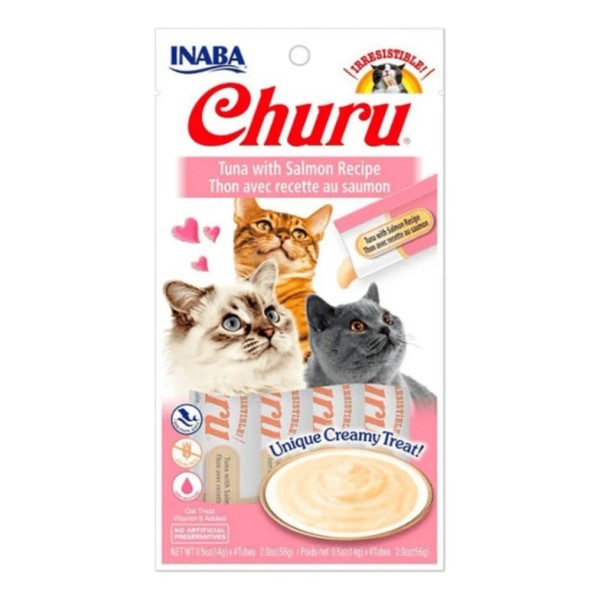 Snack Para Gato Cremoso Inaba Churu Atún Y Salmón 14