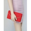 Girly Handbags Womens Faux Suede Clutch Bag Envelope Metallic Frame