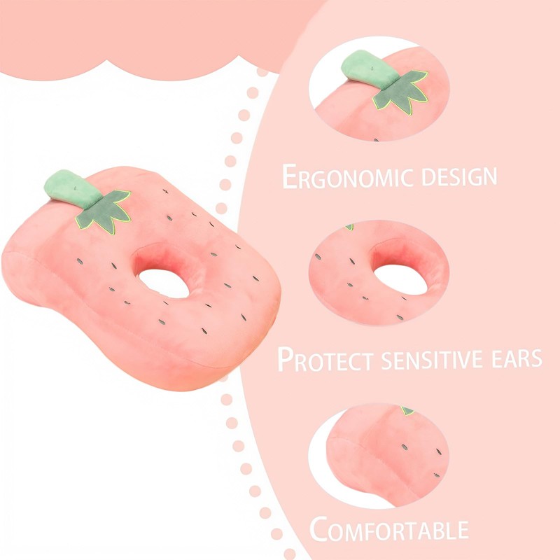 Ear Piercing Pillow, Strawberry Piercing Pillow for Side Sleepers, Attractive