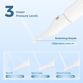 Homfan Portable Electric Bidet for Travel, Rechargeable Handheld Bidet with 3 Water High Pressure Sprayer Levels, Adjustable Nozzle, IPX7 Waterproof, Perfect for Personal Hygiene, White