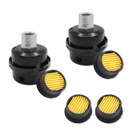 Joyangy Pack of 2 Air Compressor Silencer with Replacement Elements, 1/2" Thread Air Compressor Intake Filter Silencer, 20mm Metal Air Compressor Filter Noise Muffler Replacement Parts