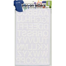 Dritz BL100HWT Iron-on Letters, Soft Flock, Block, 1-Inch, White (1-Sheet)