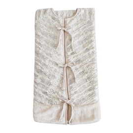 Fennco Styles Holiday Brushed Foil Print Faux Fur Christmas Tree Skirt 72 inch Round - Silver Metallic Design Tree Skirt for Home, Holiday Tree, Indoor and Special Occasion