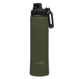made by Fressko | Move Wide Mouth Insulated Stainless Steel Water Bottle-Khaki | with Sip Lid | 22 oz 660ml |BPA-Free | Leak Proof Lid