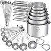 Measuring Cups and Spoons Set, 7 Stainless Steel Nesting Measuring