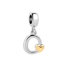 SBI Jewelry Women Initial Letter O Gold Heart Necklace Love English A-Z Alphabet Dangle Charm for Bracelets Girls Mom Daughter Niece Family Girlfriend Sister Anniversary Mothers Day Birthday