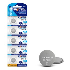 PKCELL 5 Pack CR1616 3V Lithium Battery CR 1616 Battery for Car Key Fob, Remote, Watch