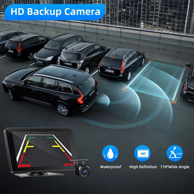 VUKARUAL Wireless Carplay and Android Auto Screen for Car, 7"