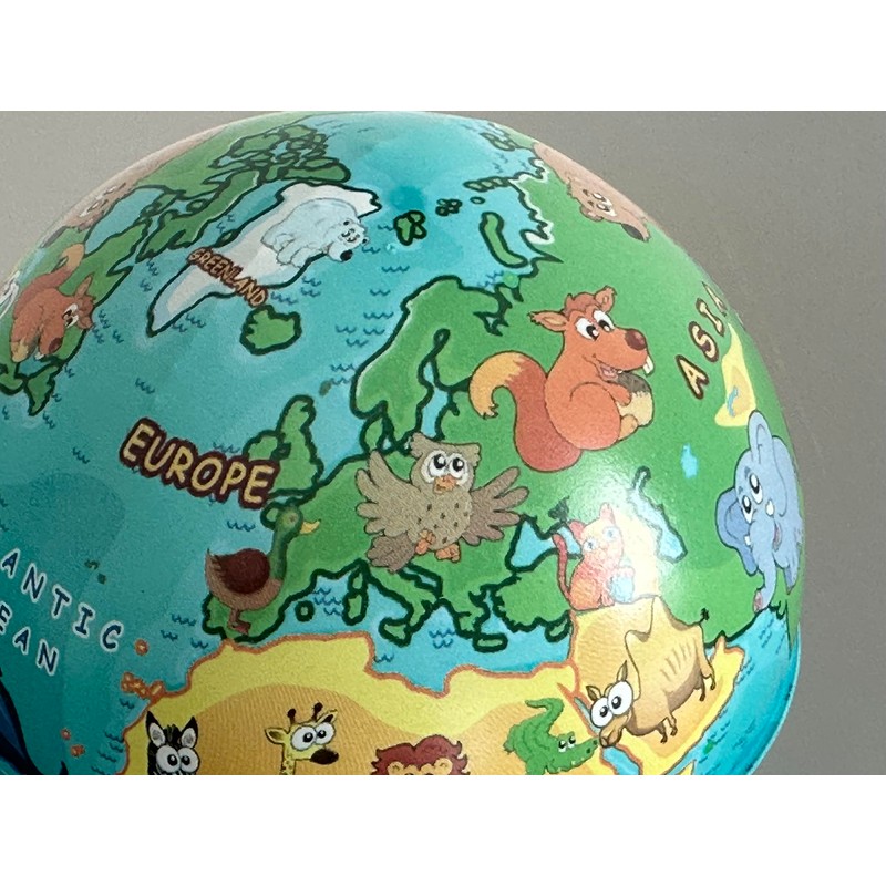 EXERZ 10CM Mini Globe (Wild Animal), with Pencil Sharpener build